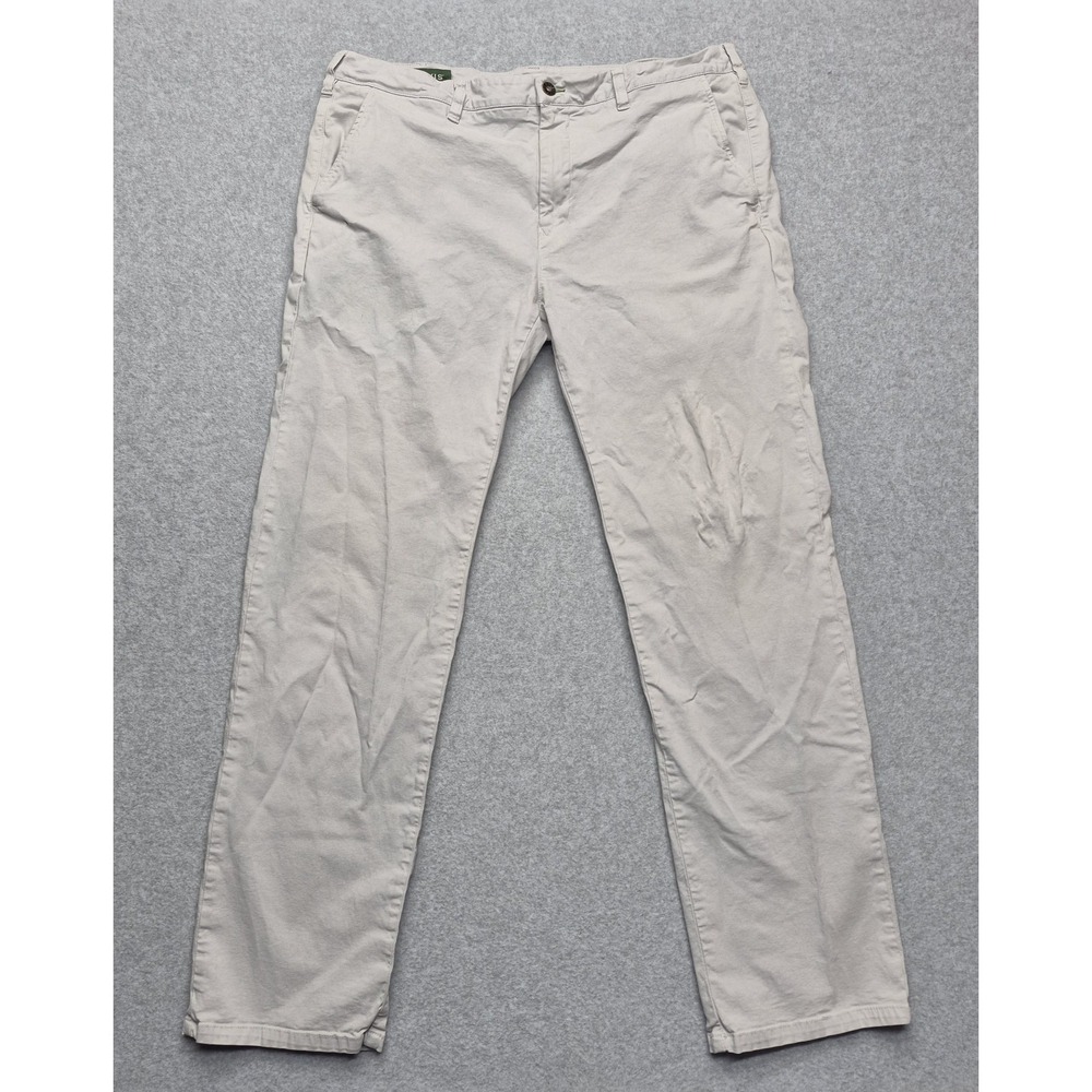 Orvis Pants Mens 38x32 Beige Bonefish Pocket Stretch Cotton Flat Front Chinos